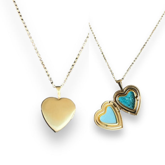 Heart Locket Ashes in Resin - 14kt gold fill