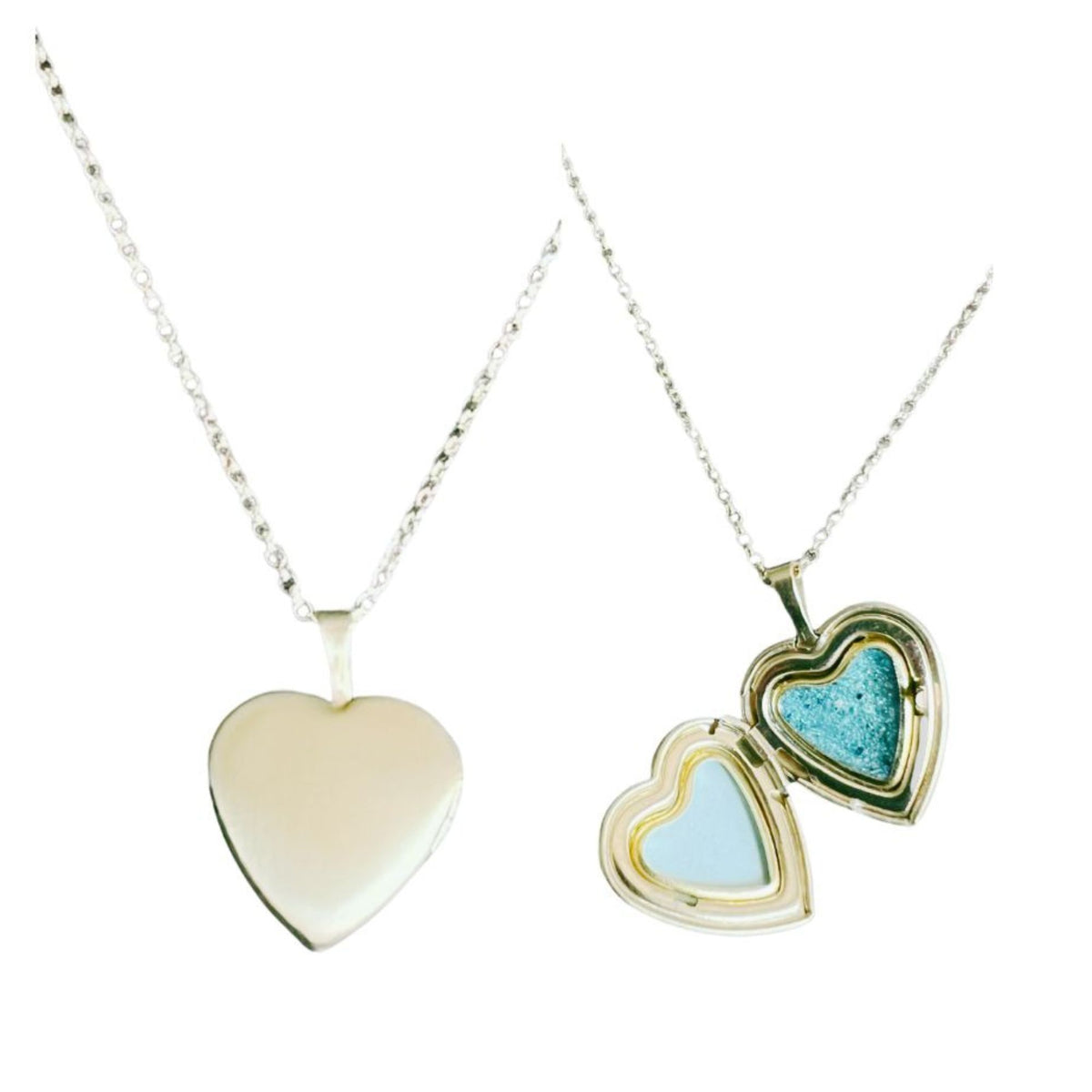 Heart Locket Ashes in Resin - Sterling Silver