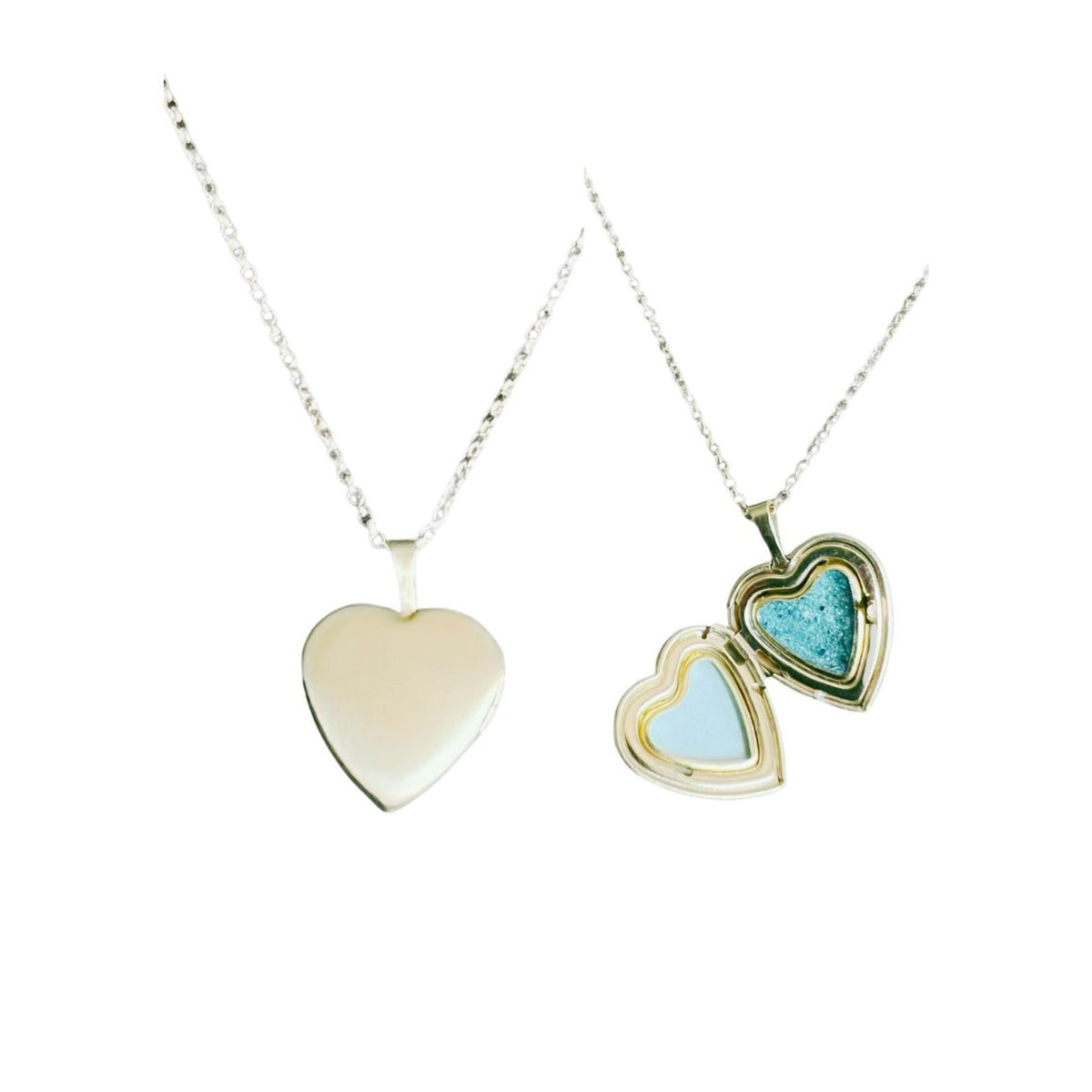 Heart Locket Ashes in Resin - Sterling Silver