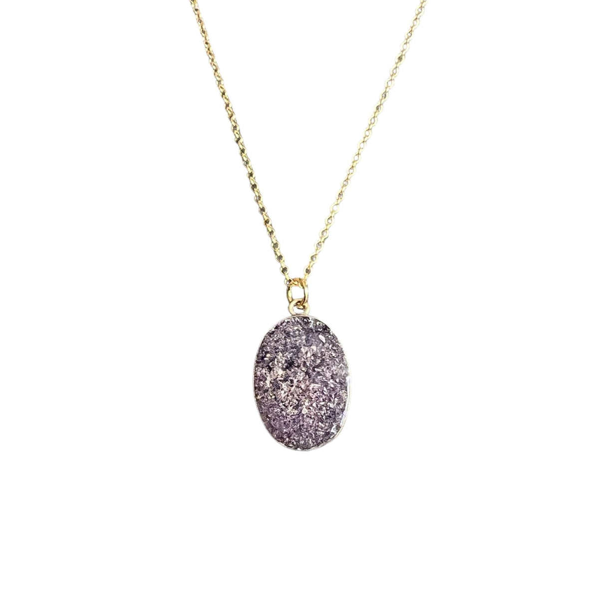 Gold Oval Ashes in Resin Necklace 14kt gold fill