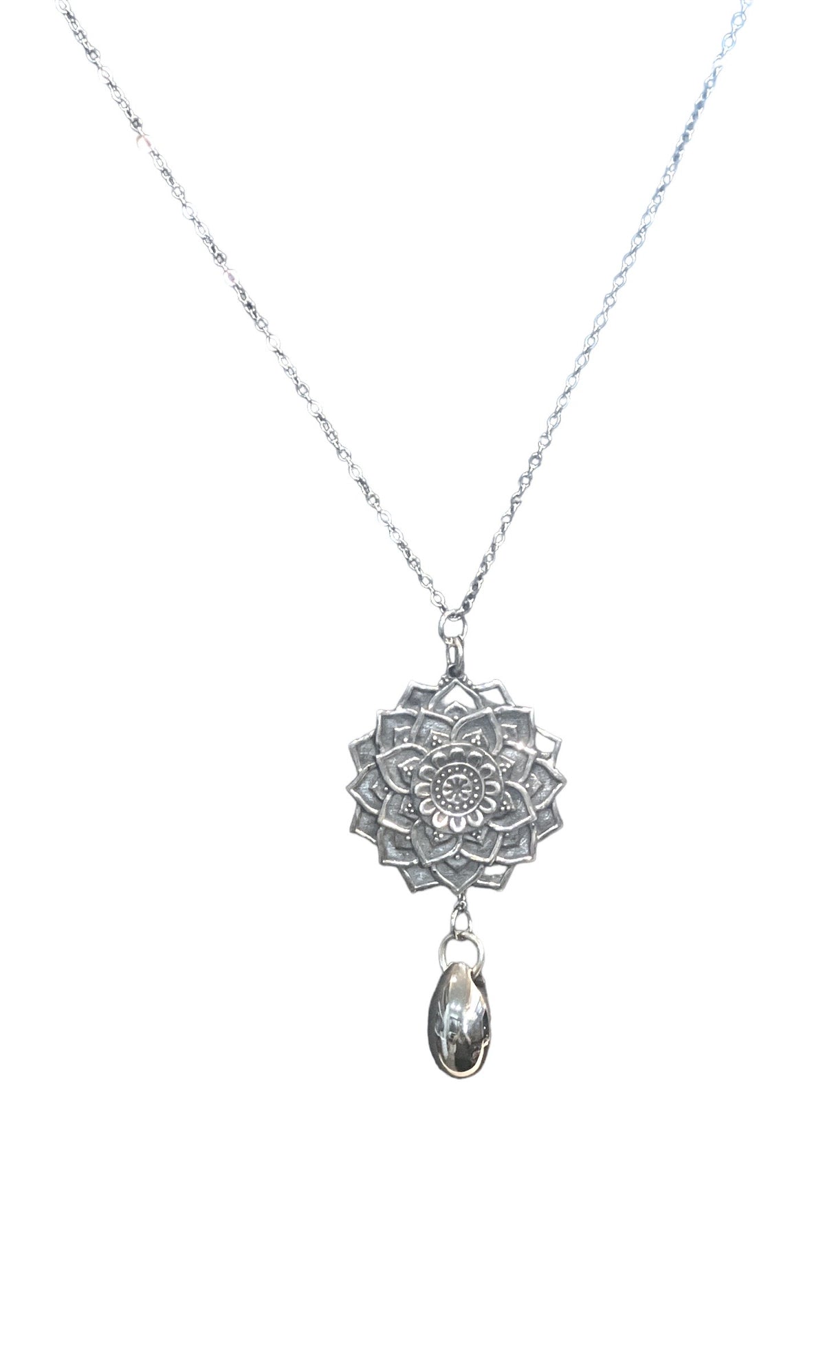 Lotus Mandala Teardrop Urn Necklace