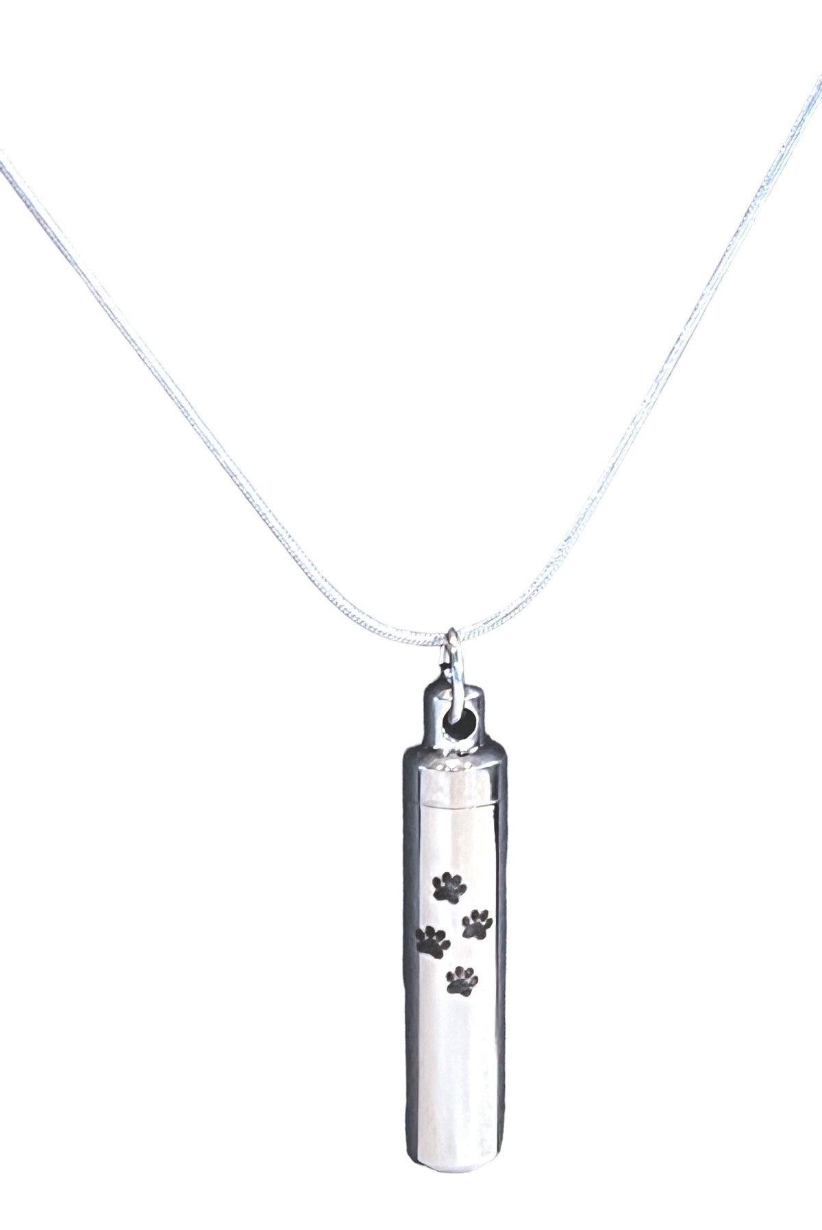 Cylinder Paw Print Urn Necklace