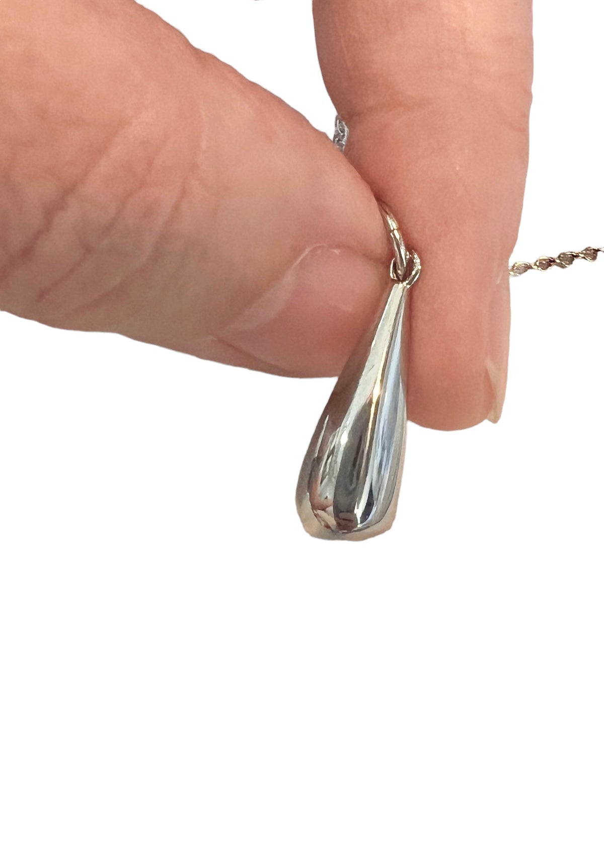 Dew Drop Cremation Urn Necklace Silver