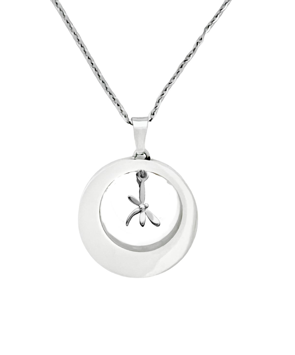 Dragonfly  Open Circle Cremation Urn Necklace