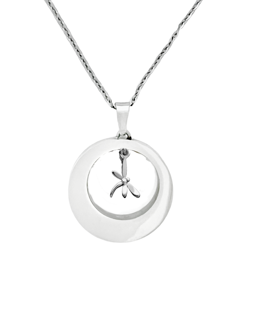 Dragonfly  Open Circle Cremation Urn Necklace