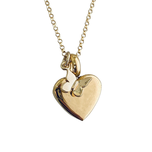 Petite Heart Gold Butterfly Urn Necklace