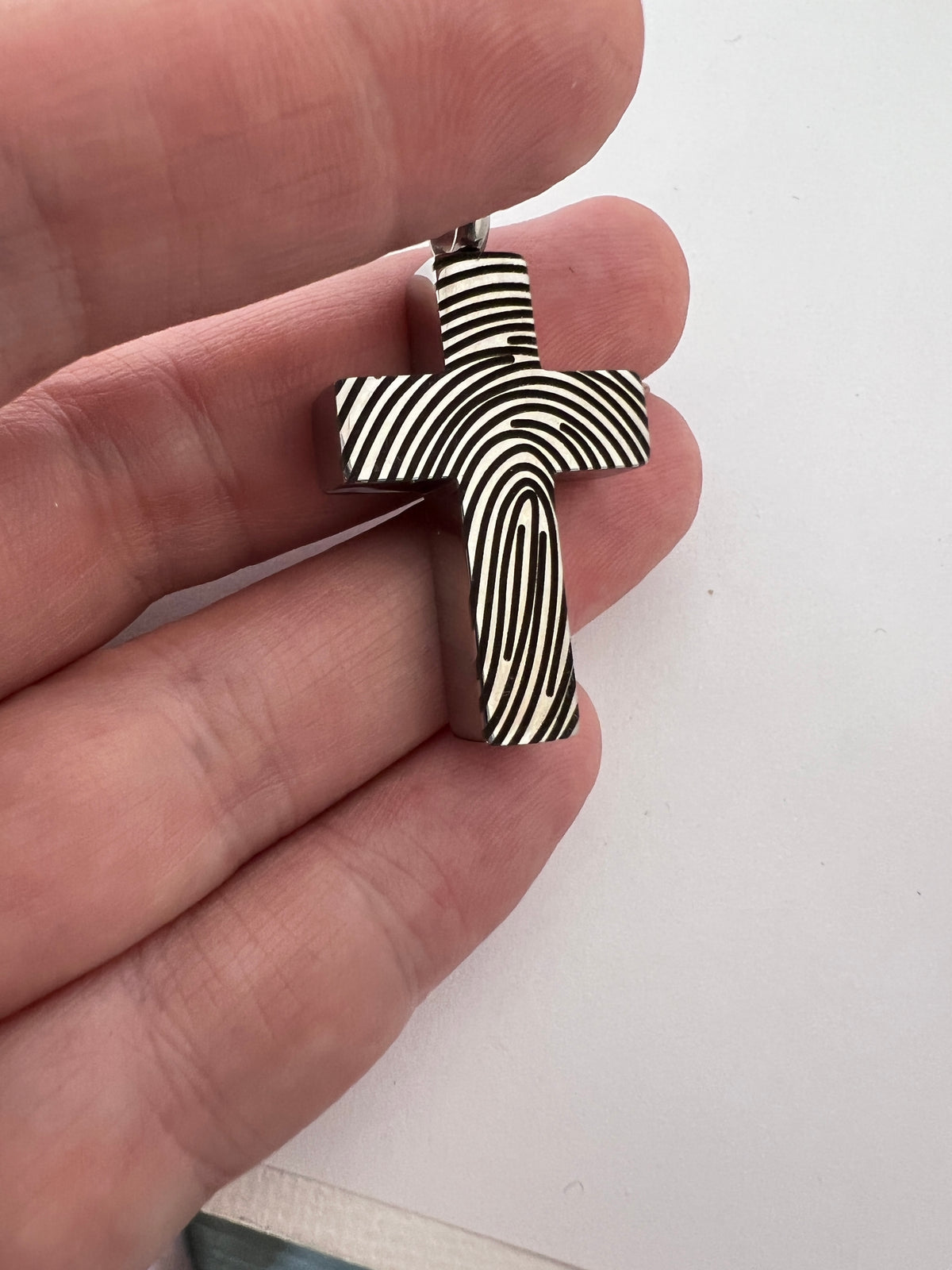 Black Cross Stainless Steel Cremation Urn Necklace
