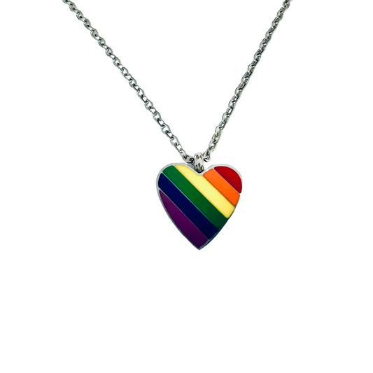LGBTQ Rainbow Heart Urn Necklace