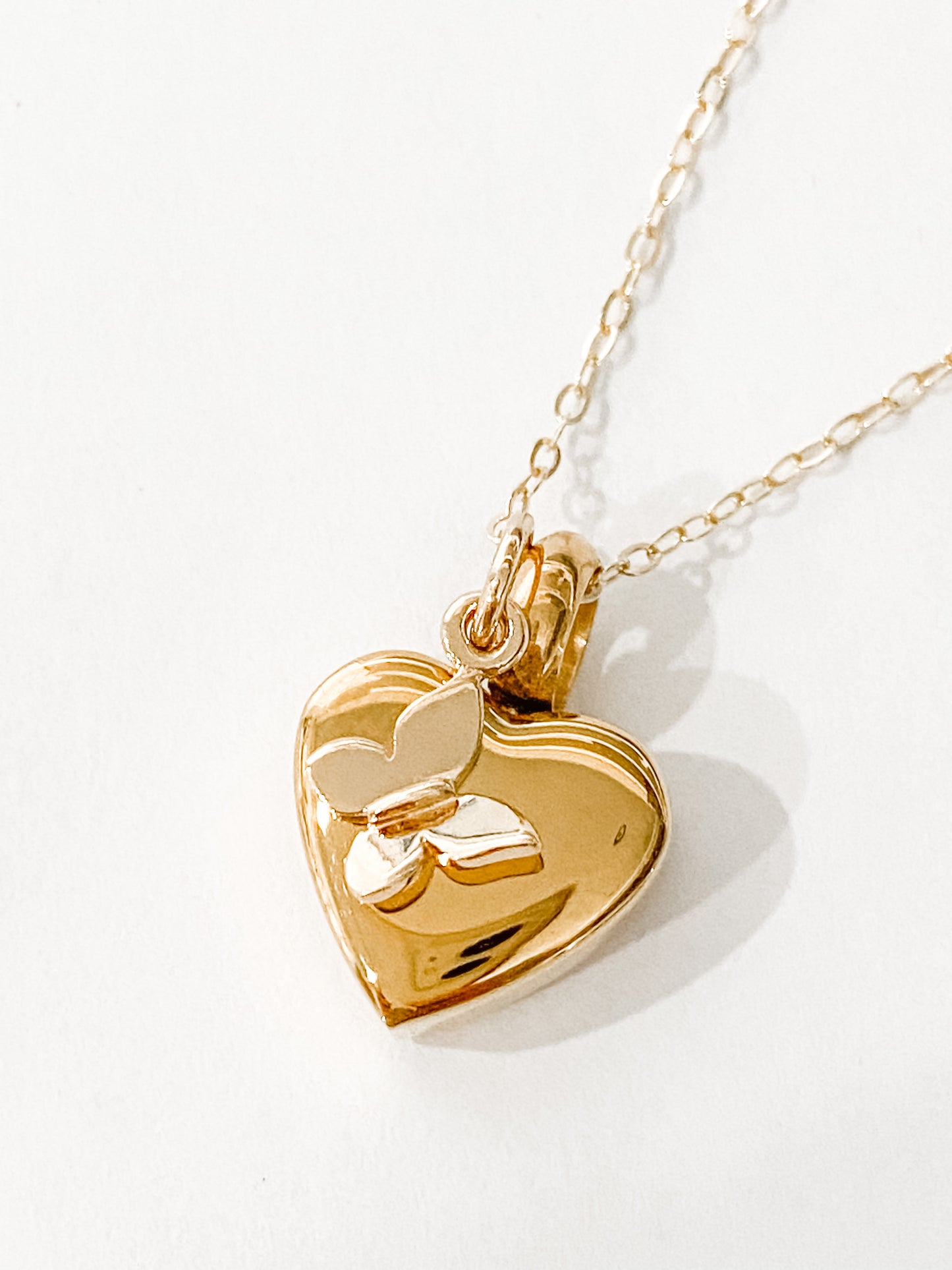 Petite Heart Gold Butterfly Urn Necklace