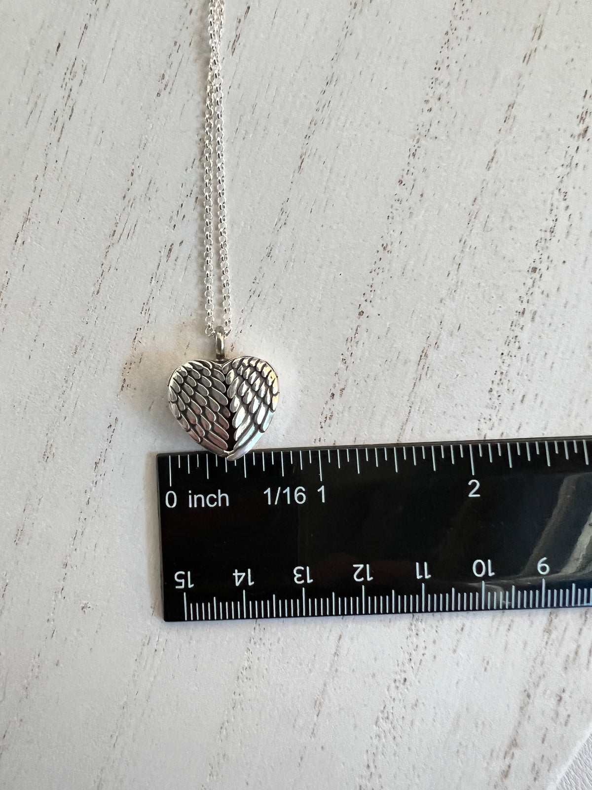 Sterling Silver Angel Wing Heart Locket Urn Necklace