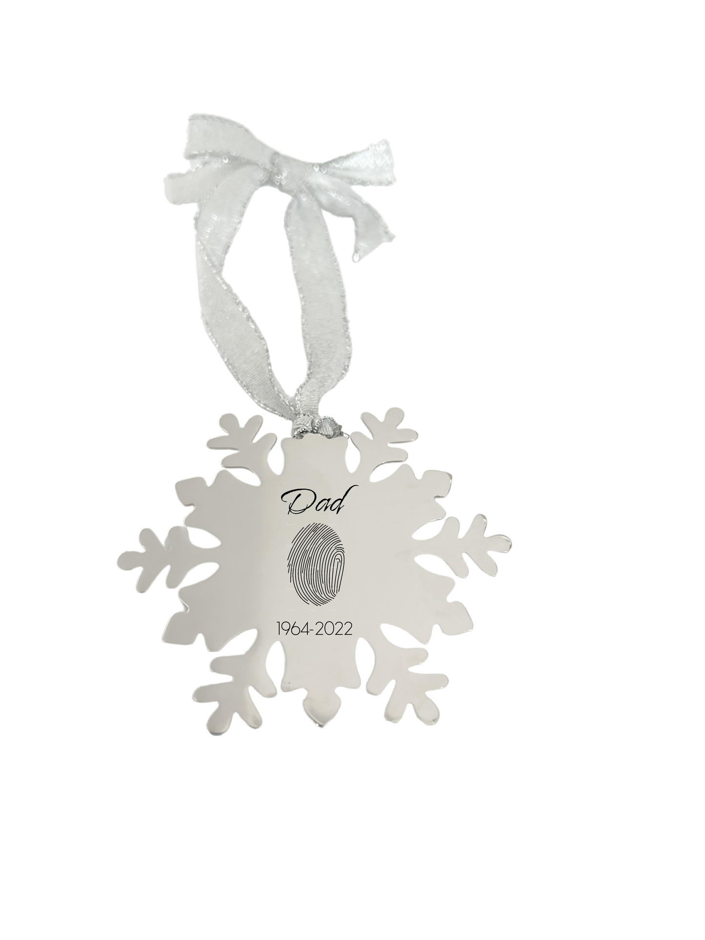 Snowflake Personalized Stainless Steel Holiday Ornament