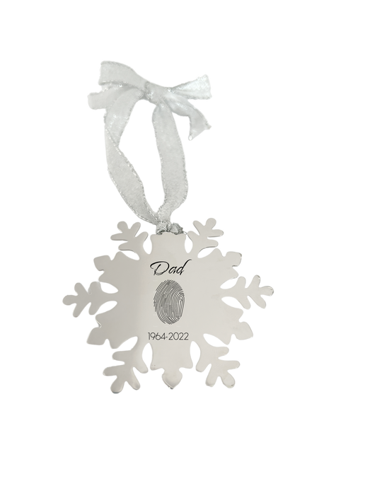 Snowflake Personalized Stainless Steel Holiday Ornament