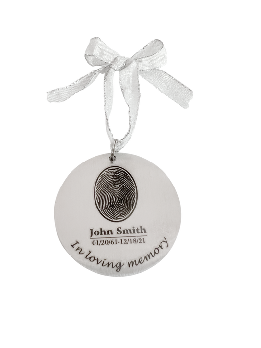 Round Personalized Stainless Steel Holiday Ornament