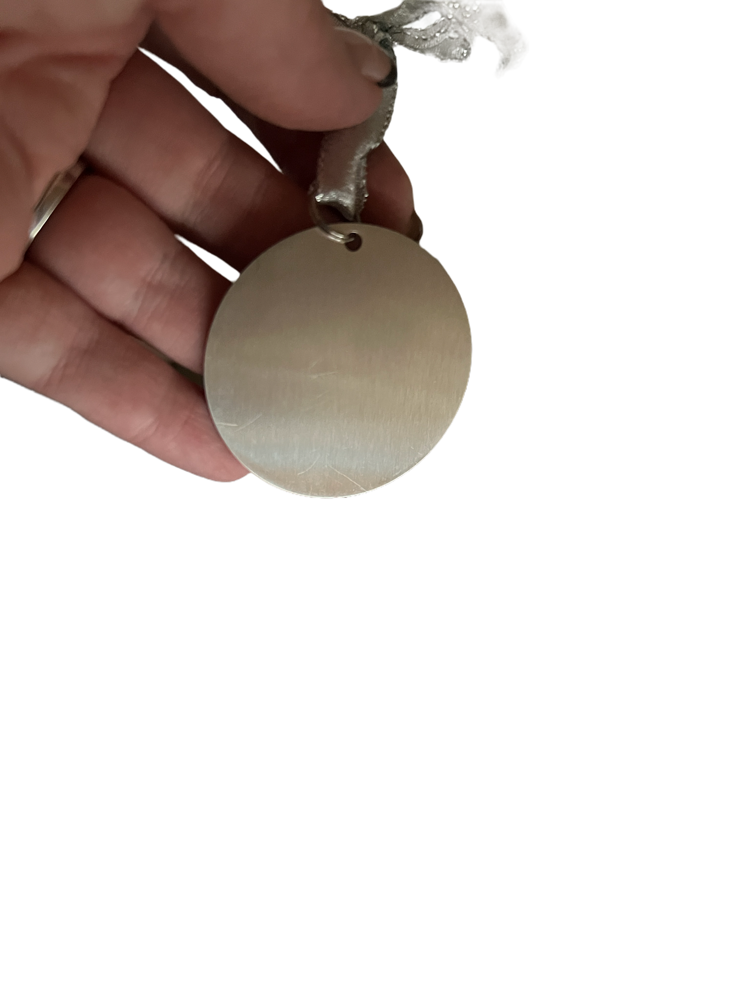 Round Personalized Stainless Steel Holiday Ornament