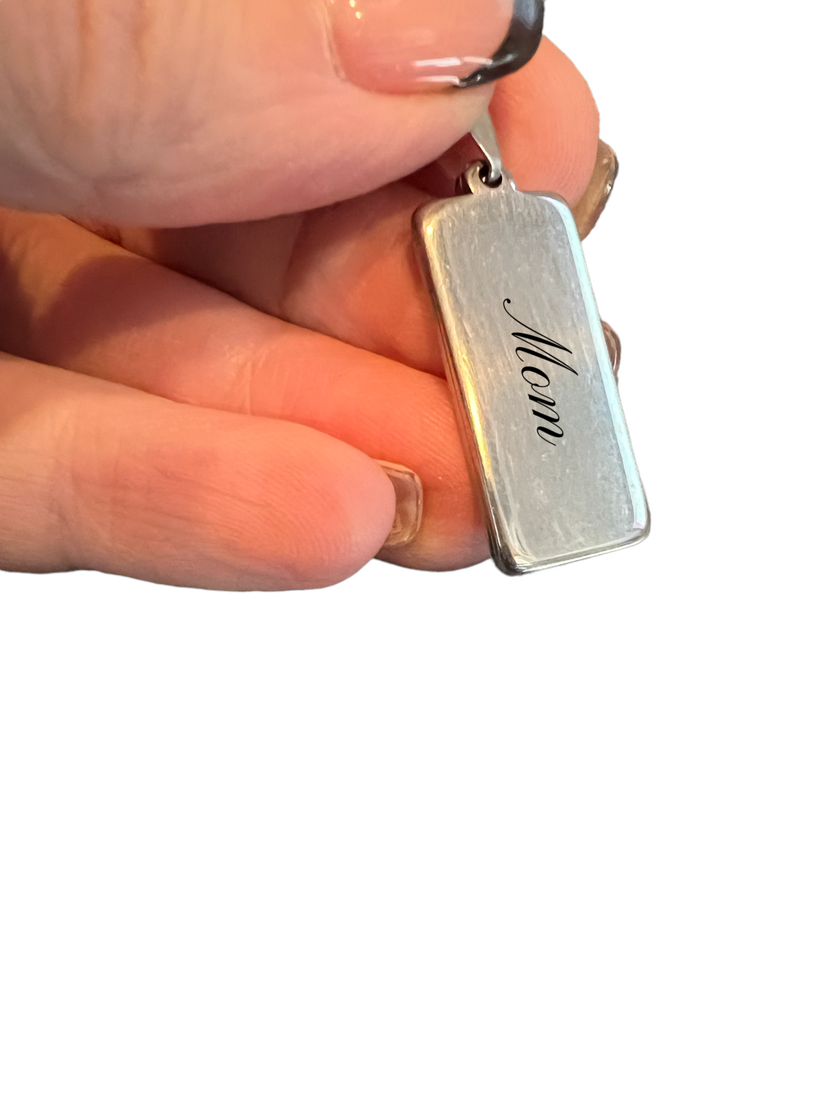 Rectangle Stainless Steel  Fingerprint Pendant