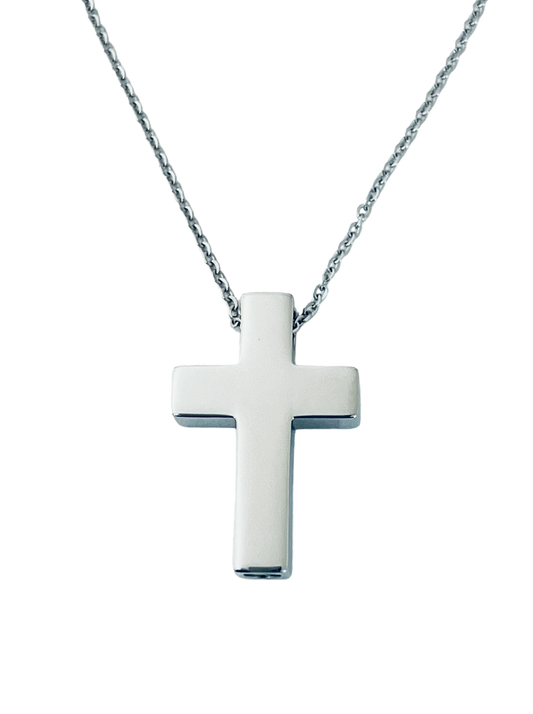 Cross Stainless Steel Creamtion Urn Necklace